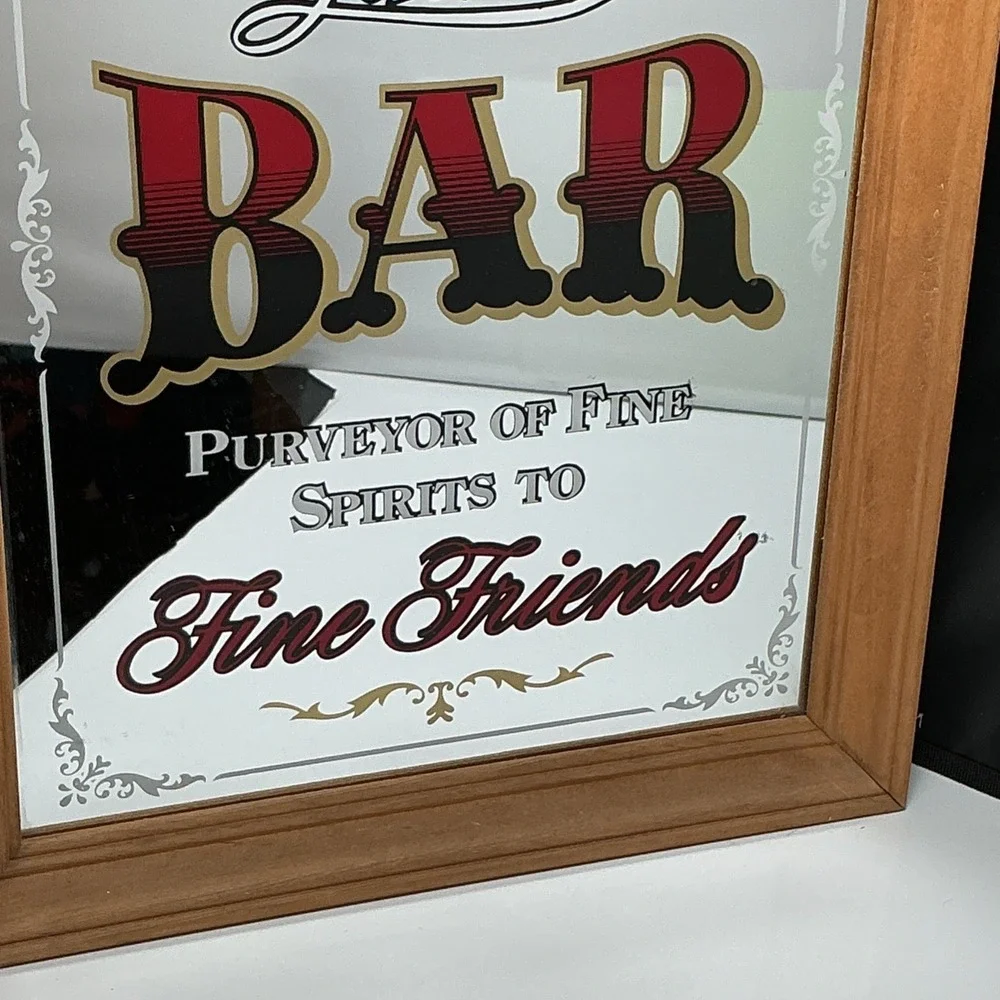 Vintage - Big B'S Private Bar Purveyor of Fine Spirits... Bar Mirror 20X14 Inch